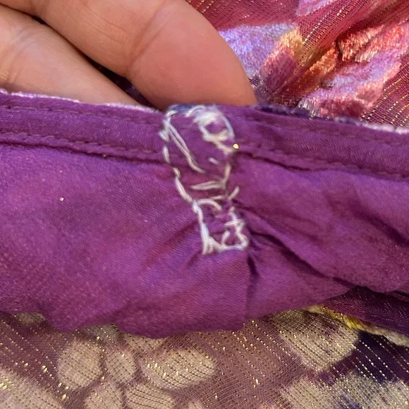 HEMANT & NANDITA Anay Burnout Velvet One shoulder mini dress size Small - Picture 12 of 13